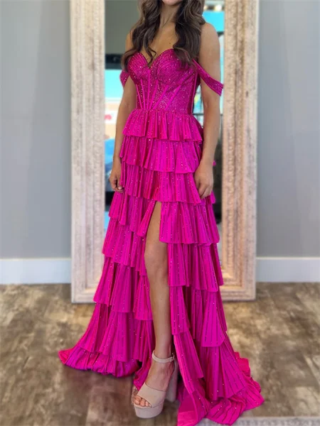 A-line Off-the-Shoulder...