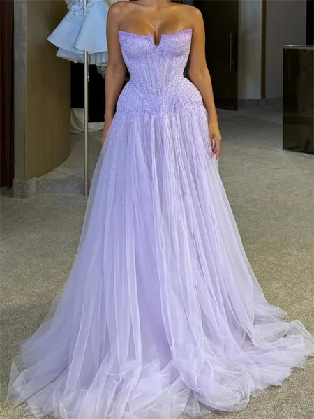 A-line Straight Sweep Train...