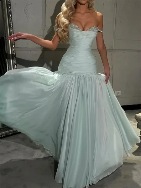 A-line Sweetheart Ruffles...