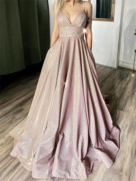 A-line Spaghetti Straps...