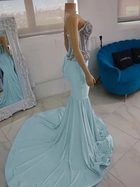 Mermaid V-neck Rhinestone...