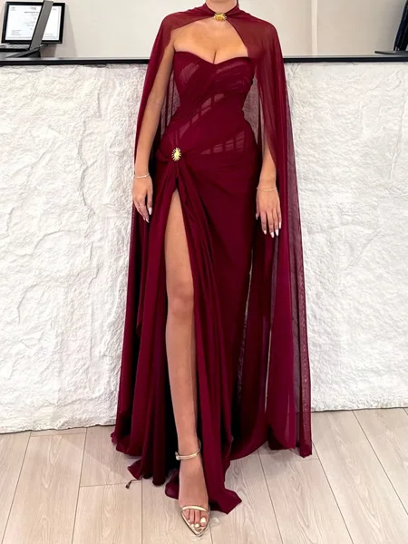 Sheath Sweetheart Pleated...