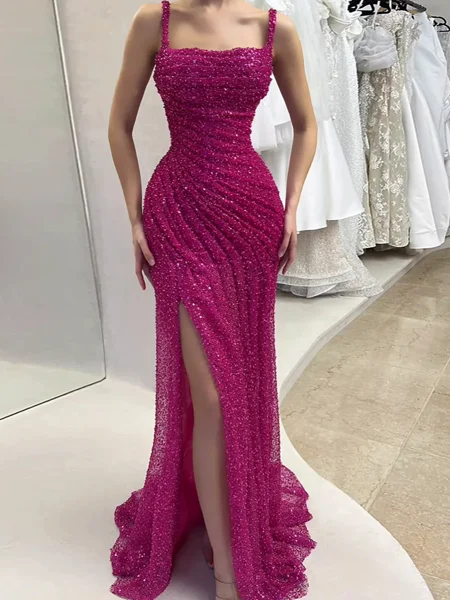 Sheath Square Sequin Sweep...