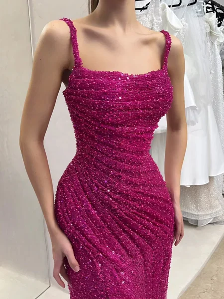 Sheath Square Sequin Sweep...