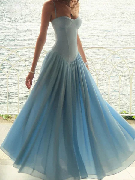 A-line Spaghetti Straps...