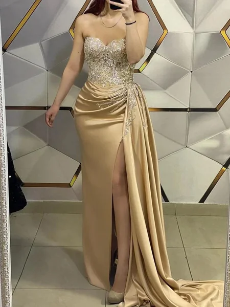 Sheath Sweetheart Pleated...