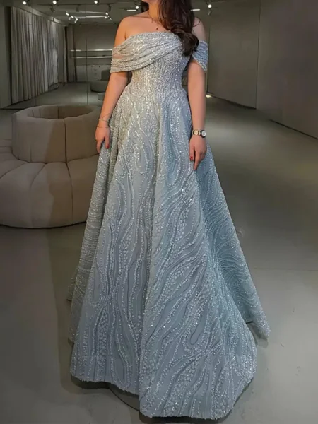 A-line Off-the-Shoulder...