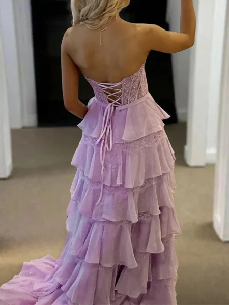 A-line Sweetheart Cascading...