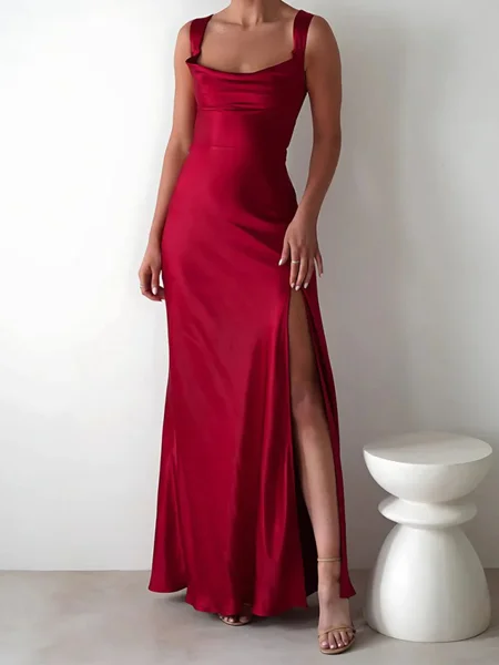 Sheath Straps Floor-Length...
