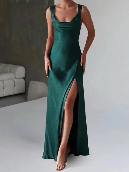 Sheath Straps Floor-Length...