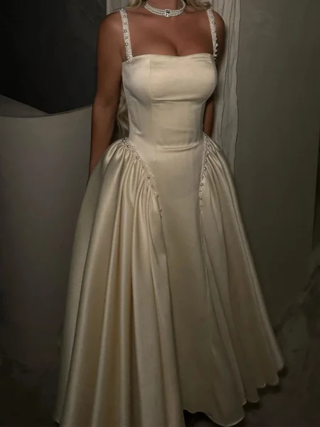 A-line Square Beading...