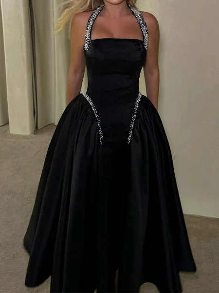 A-line Halter Beading...