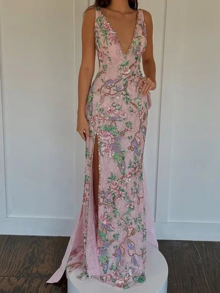 Sheath V-neck Bow...