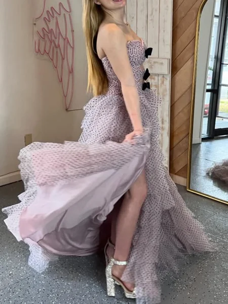 A-line Sweetheart Cascading...