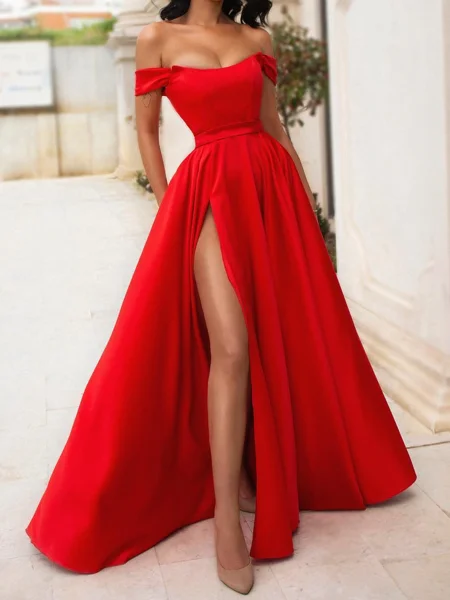 A-line Off-the-Shoulder...