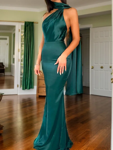 Sheath Halter Pleated...