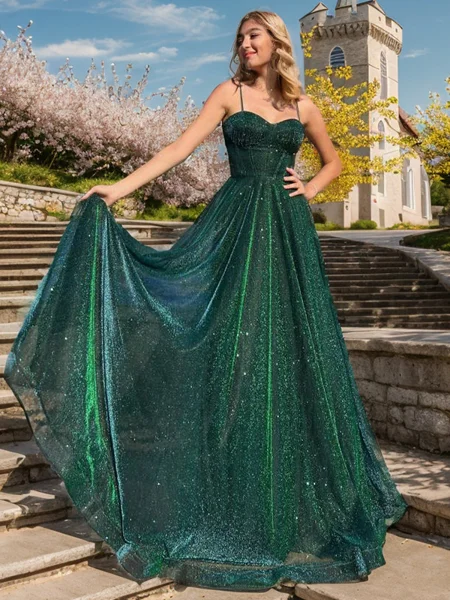 A-line Spaghetti Straps...