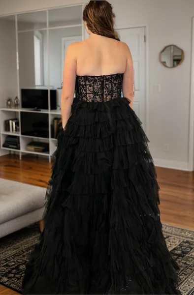 A-line Sweetheart Cascading...