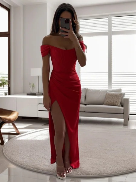 Sheath/Column Silk Like...