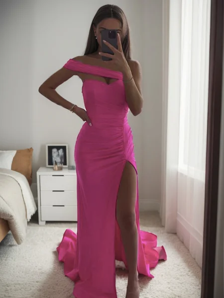 Sheath/Column Jersey Ruched...