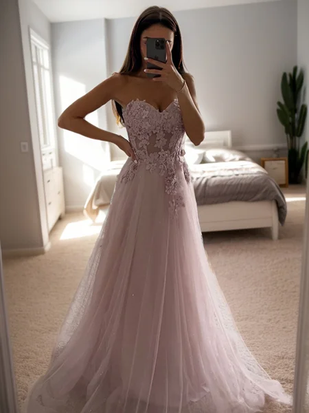 A-Line/Princess Tulle...