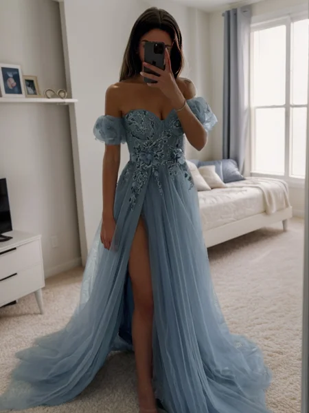 A-Line/Princess Tulle...