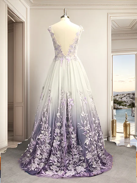 A-Line/Princess V-neck...