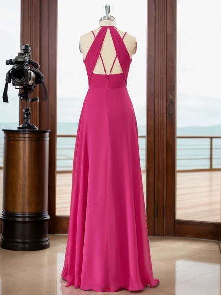 A-line Chiffon V-neck...