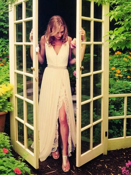 A-Line/Princess V-neck...