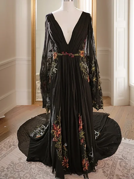 A-line/Princess V-neck...