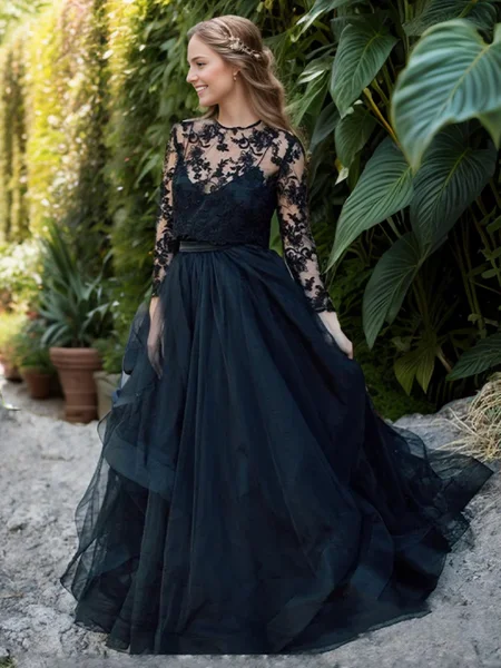 Ball-Gown Bateau Sweep...
