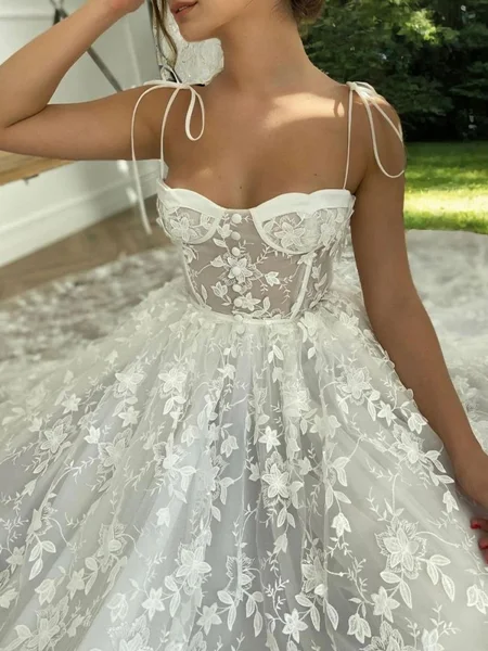 A-line Spaghetti Straps...