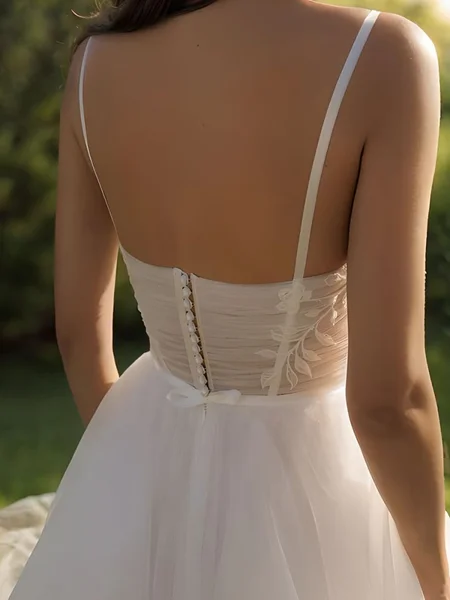 A-line Spaghetti Straps...