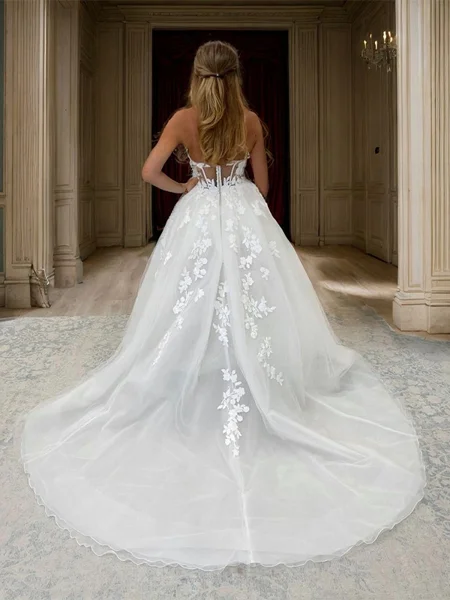 A-line Sweetheart Appliques...