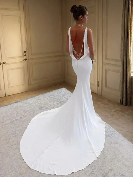 Mermaid V-neck Pleated...