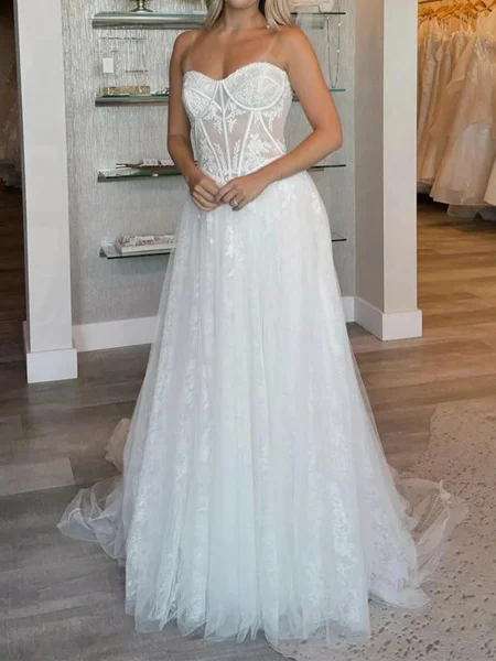 A-line Sweetheart Appliques...