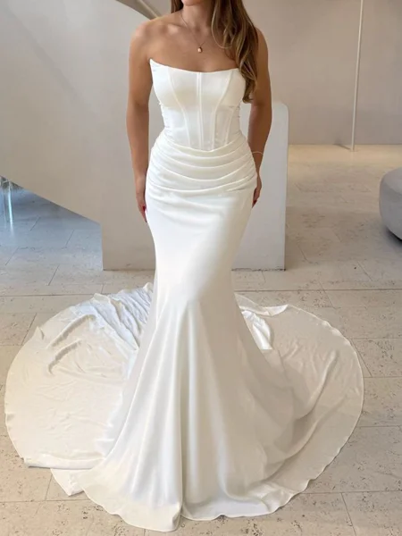 Sheath Straight Pleated...