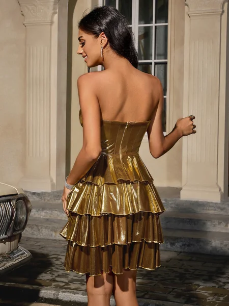 A-line Sweetheart Cascading...