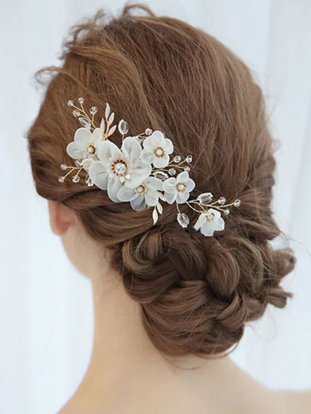 Elegant Alloy With Silk Flower Combs&Barrettes