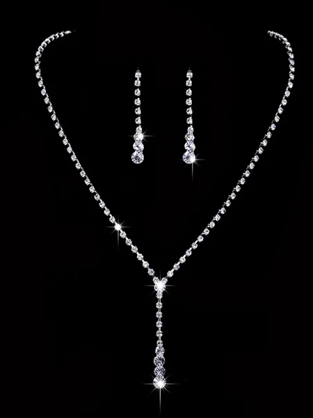 Trending Copper With Rhinestone Jewelry Sets For Ladies