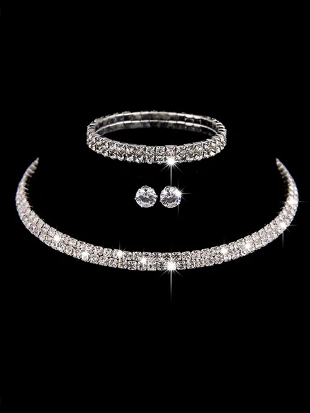 Luxurious Ladies'/Bridal Copper With Rhinestone Jewelry Sets