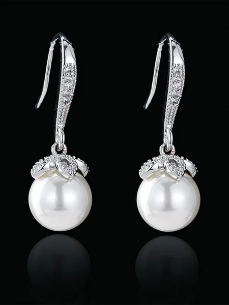 Simple Alloy With Imitation Pearl Earrings