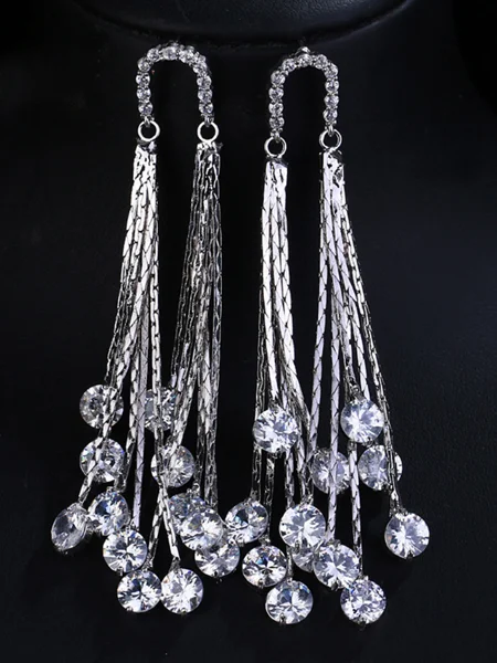 Gorgeous Copper With Rhinestone Earrings