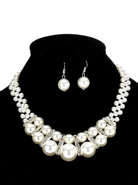 Pretty Alloy With Imitation Pearl Jewelry Set