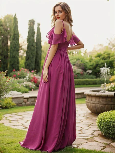 A-Line/Princess Chiffon...