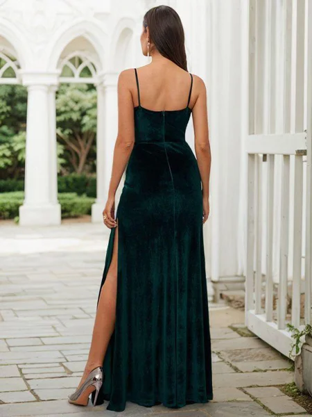 Sheath/Column Velvet Ruched...