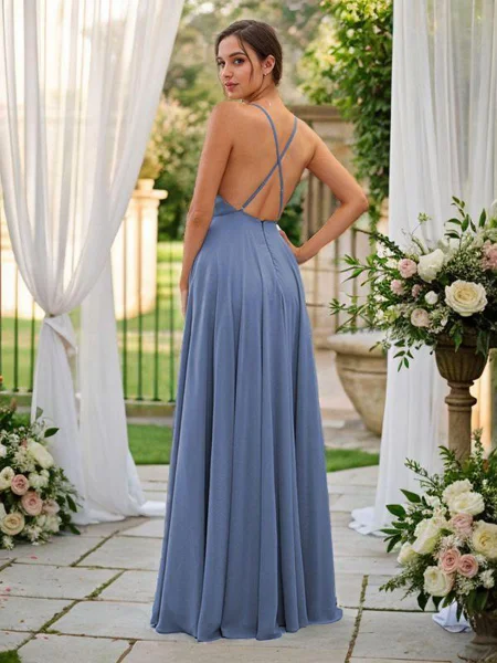 A-Line/Princess Chiffon...