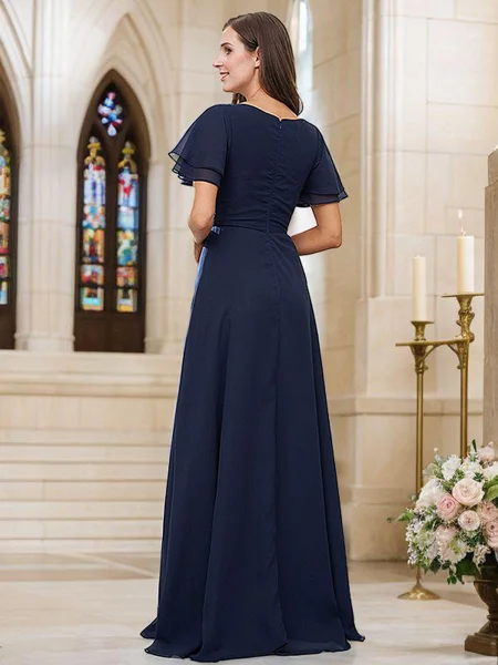 A-Line/Princess Chiffon...