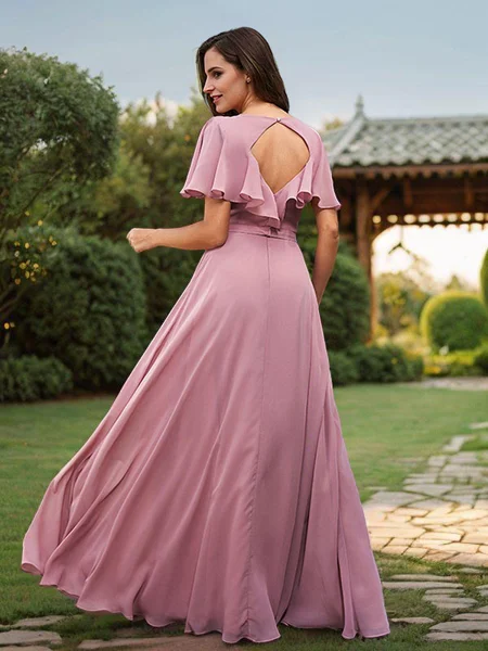 A-Line/Princess Chiffon...
