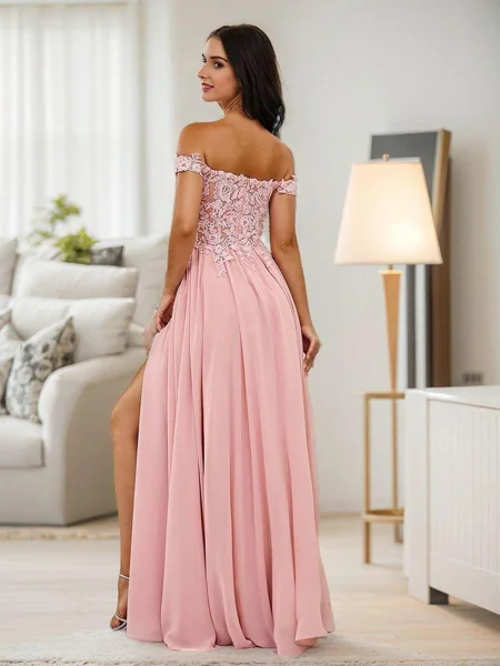 A-Line/Princess Chiffon...